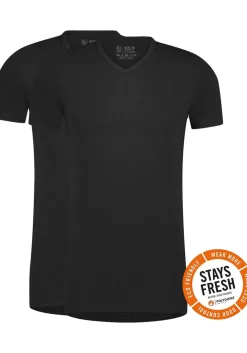 RJ Bodywear Everyday Venlo T-shirt (2-pack), heren T-shirt met V-hals, zwart