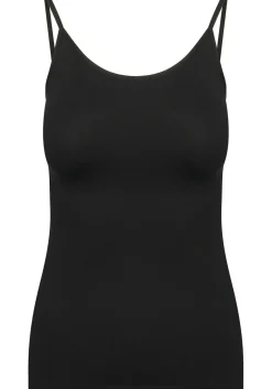 RJ Bodywear Pure Color dames spaghetti top (1-pack), hemdje met smalle verstelbare bandjes, zwart