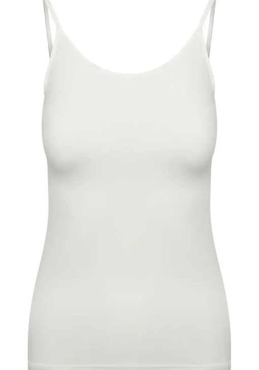 RJ Bodywear Pure Color dames spaghetti top (1-pack), hemdje met smalle verstelbare bandjes, wit