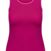 RJ Bodywear Pure Color dames top (1-pack), hemdje met brede banden, fuchsia