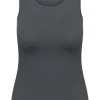 RJ Bodywear Pure Color dames top (1-pack), hemdje met brede banden, grijs
