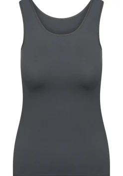 RJ Bodywear Pure Color dames top (1-pack), hemdje met brede banden, grijs