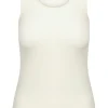RJ Bodywear Pure Color dames top (1-pack), hemdje met brede banden, ivoor