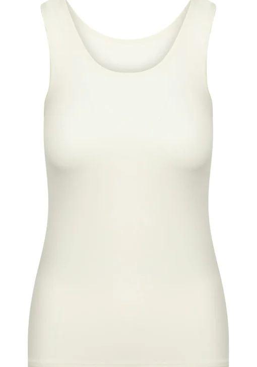 RJ Bodywear Pure Color dames top (1-pack), hemdje met brede banden, ivoor