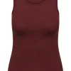 RJ Bodywear Pure Color dames top (1-pack), hemdje met brede banden, port