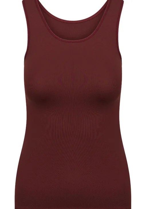 RJ Bodywear Pure Color dames top (1-pack), hemdje met brede banden, port