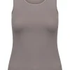 RJ Bodywear Pure Color dames top (1-pack), hemdje met brede banden, taupe