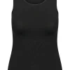 RJ Bodywear Pure Color dames top (1-pack), hemdje met brede banden, zwart