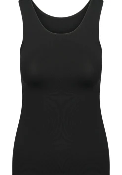RJ Bodywear Pure Color dames top (1-pack), hemdje met brede banden, zwart