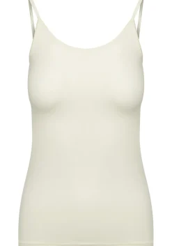 RJ Bodywear Pure Color dames spaghetti top (1-pack), hemdje met smalle verstelbare bandjes, ivoor