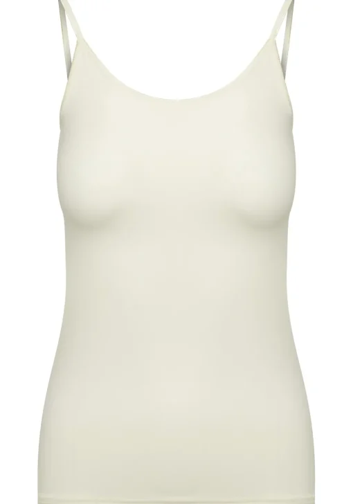 RJ Bodywear Pure Color dames spaghetti top (1-pack), hemdje met smalle verstelbare bandjes, ivoor