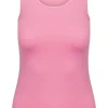 RJ Bodywear Pure Color dames top (1-pack), hemdje met brede banden, felroze