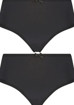 RJ Bodywear Pure Color dames extra comfort string (2-pack), zwart