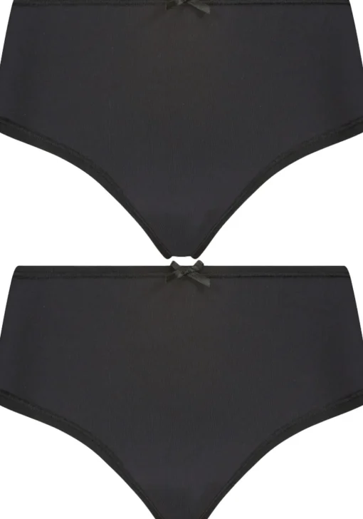 RJ Bodywear Pure Color dames extra comfort string (2-pack), zwart