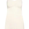 RJ Bodywear Pure Color dames jurk (1-pack), onderjurk met verstelbare bandjes, ivoor