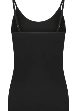 RJ Bodywear Pure Color dames spaghetti top (1-pack), hemdje met smalle verstelbare bandjes, zwart
