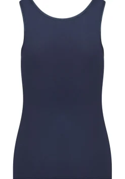 RJ Bodywear Pure Color dames top (1-pack), hemdje met brede banden, donkerblauw
