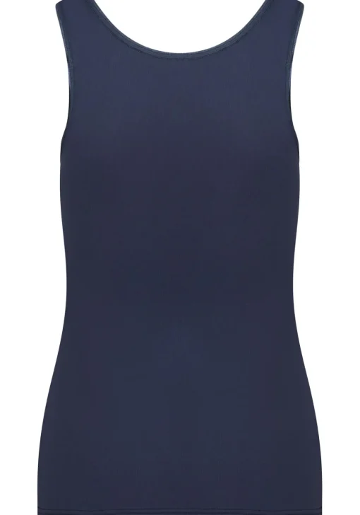 RJ Bodywear Pure Color dames top (1-pack), hemdje met brede banden, donkerblauw