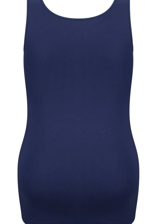RJ Bodywear Pure Color dames top (1-pack), hemdje met brede banden, donkerblauw