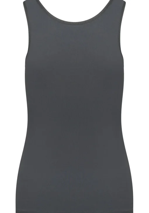 RJ Bodywear Pure Color dames top (1-pack), hemdje met brede banden, grijs