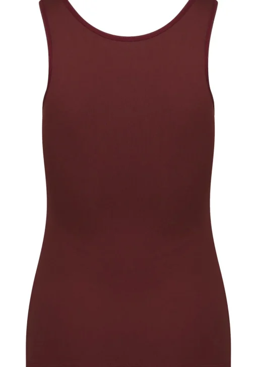 RJ Bodywear Pure Color dames top (1-pack), hemdje met brede banden, port