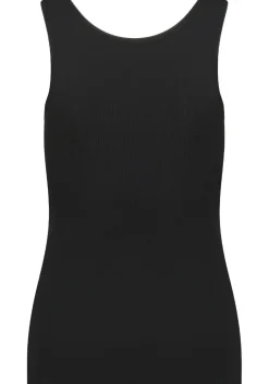 RJ Bodywear Pure Color dames top (1-pack), hemdje met brede banden, zwart