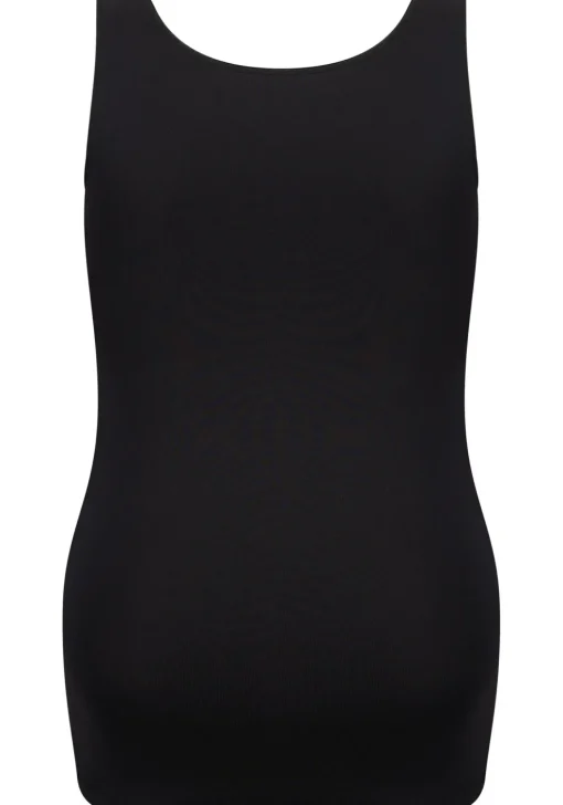 RJ Bodywear Pure Color dames top (1-pack), hemdje met brede banden, zwart