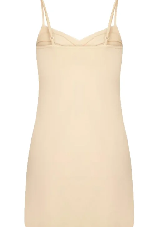 RJ Bodywear Pure Color dames jurk (1-pack), onderjurk met verstelbare bandjes, huid