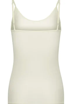 RJ Bodywear Pure Color dames spaghetti top (1-pack), hemdje met smalle verstelbare bandjes, ivoor