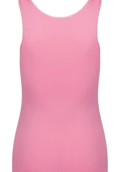 RJ Bodywear Pure Color dames top (1-pack), hemdje met brede banden, felroze