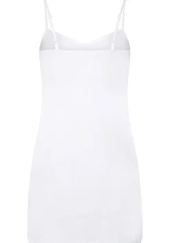 RJ Bodywear Pure Color dames jurk (1-pack), onderjurk met verstelbare bandjes, wit