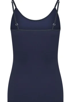 RJ Bodywear Pure Color dames spaghetti top (1-pack), hemdje met smalle verstelbare bandjes, donkerblauw