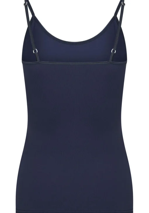 RJ Bodywear Pure Color dames spaghetti top (1-pack), hemdje met smalle verstelbare bandjes, donkerblauw