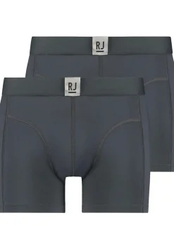 RJ Bodywear Pure Color Jort boxer (2-pack), heren boxer lang, grijs