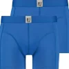 RJ Bodywear Pure Color Jort boxer (2-pack), heren boxer lang, kobaltblauw