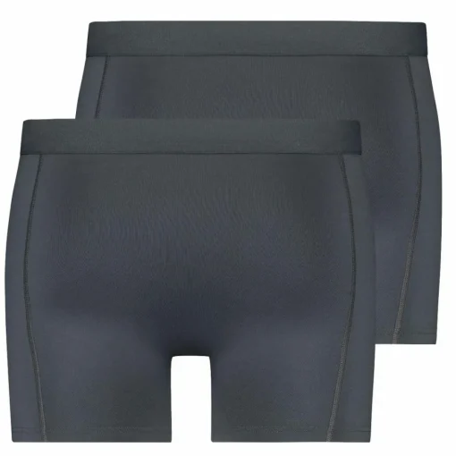 RJ Bodywear Pure Color Jort boxer (2-pack), heren boxer lang, grijs
