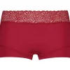 RJ Bodywear Pure Color Kant dames short, donkerrood