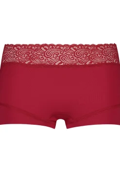 RJ Bodywear Pure Color Kant dames short, donkerrood