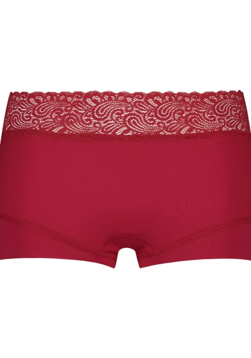 RJ Bodywear Pure Color Kant dames short, donkerrood