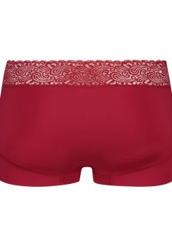 RJ Bodywear Pure Color Kant dames short, donkerrood