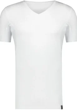 RJ Bodywear Sweatproof T-shirt (1-pack), heren T-shirt met anti zweet oksels en rug, V-hals, wit