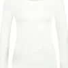 RJ Bodywear Thermo dames shirt lange mouw met kant (1-pack), wolwit