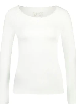 RJ Bodywear Thermo dames shirt lange mouw met kant (1-pack), wolwit