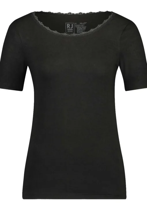 RJ Bodywear Thermo dames T-shirt kant (1-pack), zwart