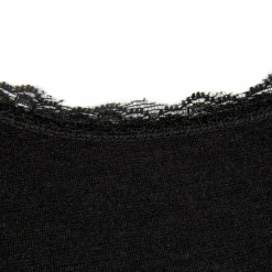 RJ Bodywear Thermo dames shirt lange mouw met kant (1-pack), zwart