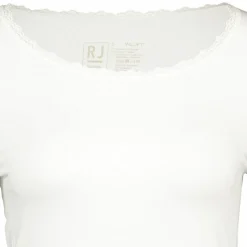 RJ Bodywear Thermo dames shirt lange mouw met kant (1-pack), wolwit