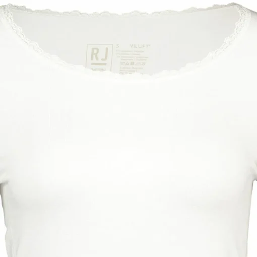 RJ Bodywear Thermo dames shirt lange mouw met kant (1-pack), wolwit