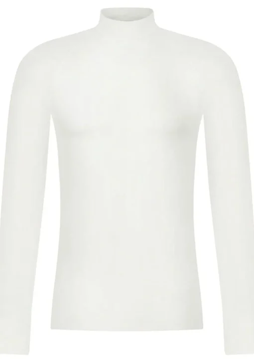 RJ Bodywear Thermo thermoshirt (1-pack), heren thermoshirt met opstaande boord, wolwit