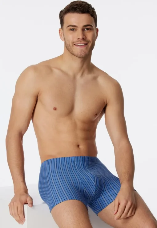 SCHIESSER 95/5 boxer (1-pack), heren short biologisch katoen strepen oceaanblauw