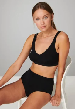 SCHIESSER 95/5 bralette (2-pack), dames bustier met cups biologisch katoen zwart